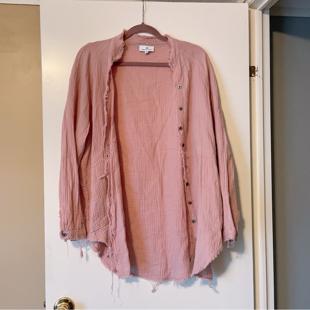 Urban Daizy Dusty Rose Button Down Shirt Size M